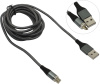 Кабель USB 2.0 (A plug - micro B 5P), 1м JETACCESS JA-DC28 Серый (опл.,USB/microUSB,Magnet,QC,3A)